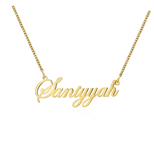 DOREMI Personalized Name Stainless Steel Necklace Font Customized Initial Letter Nameplate Necklace Custom Jewelry Girl Women