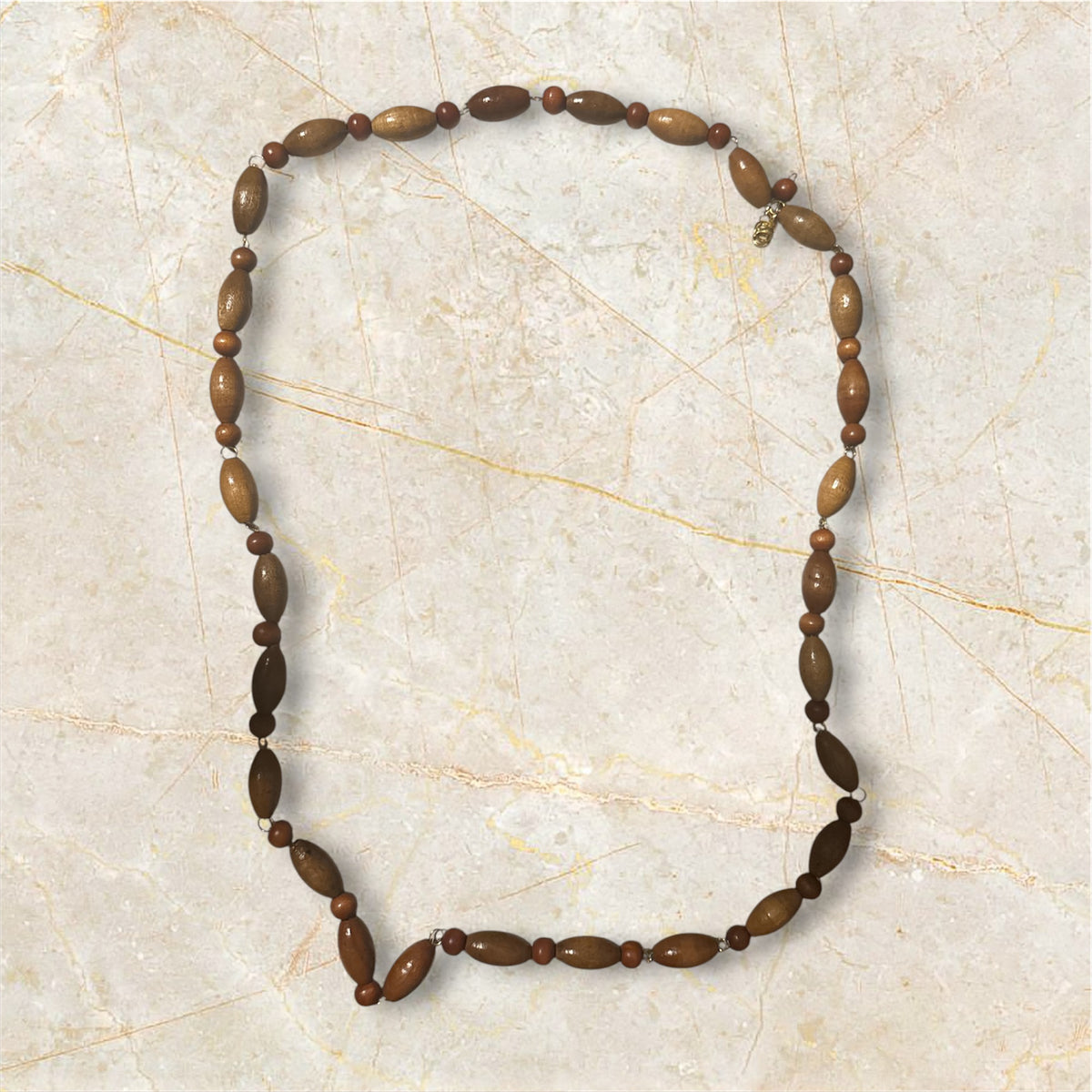 Handcrafted Wooden Bead Necklace – Natural Elegance & Timeless Style