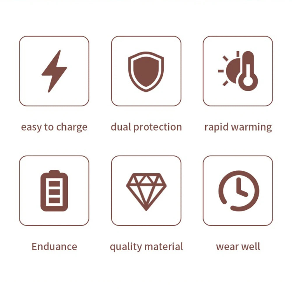 Winter Unisex Electric Foot Warmer Adjustable Temperature Rechargeable Heated Insoles Multifunctional for Fishing Hiking Camping