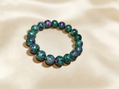 Red and green natural gemstones, aiding in attracting wealth and good fortune, bringing continuous luck couple bracelet