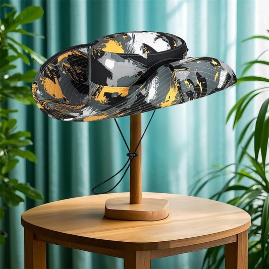 Stylish Camo Wide Brim Sun Hat for Women Outdoor Fishing Hiking Camping Climbing Safari Hat with Adjustable Chin Strap