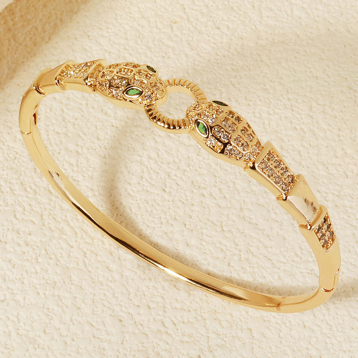 Trendy Stainless Steel Golden Snake Owl Zirconia Bracelet For Women Classic Animals Bangles Jewelry Accessories Summer As Gifts