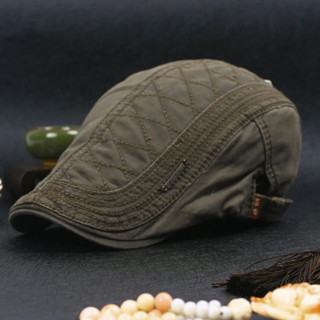 Unisex Golf Driving Cotton Sun Flat Cap Men Women Solid Color Outdoor Casual Spring Summer Peaked Hat