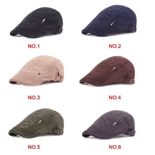 Unisex Golf Driving Cotton Sun Flat Cap Men Women Solid Color Outdoor Casual Spring Summer Peaked Hat