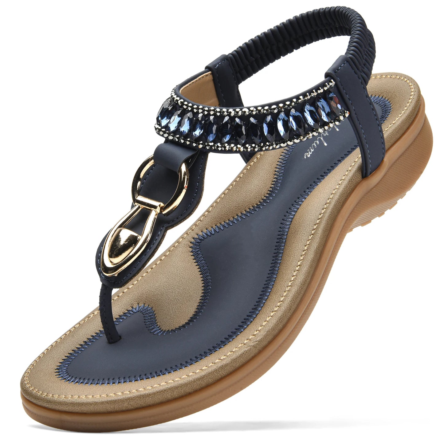 Womens T-Strap Flip Flop Thong Sandals Beach Shoes for Women Comfortable Summer Dressy Flat Sandals