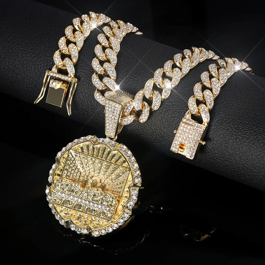 Hip hop Last Supper Pendant Jewelry Necklace Rap Singer Necklace Religious Men and Women Cuban Pop Chain Gift Shipping from USA