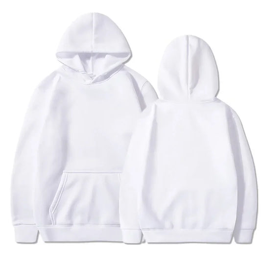 white Hoodies men women Autumn Long Sleeve Pullover Tops Casual Pocket Hoodies Unisex Outer Loose Sport Wear