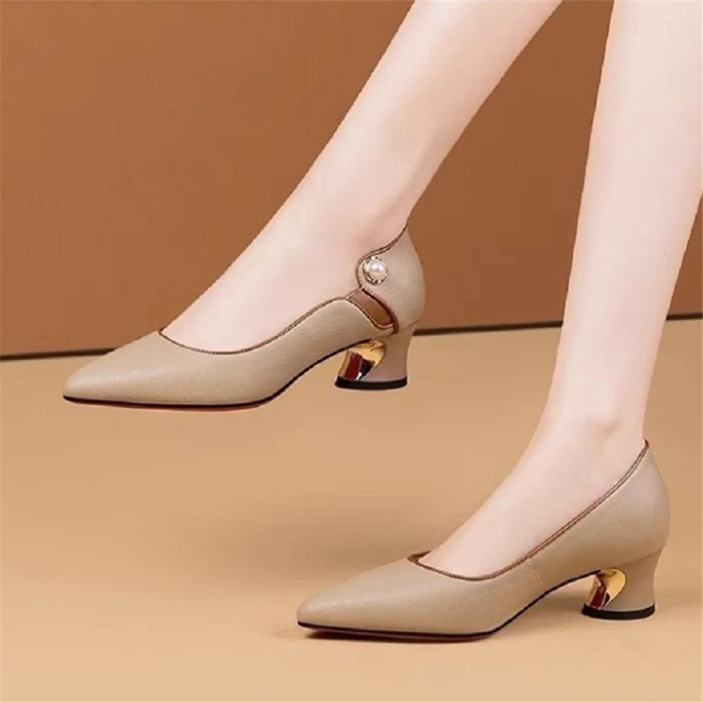 Cresfimix Lady Cute Silver High Quality Spring Slip on High Heel Shoes Women Golden Comfortable Shoes Mujer Tacones Altos E5052