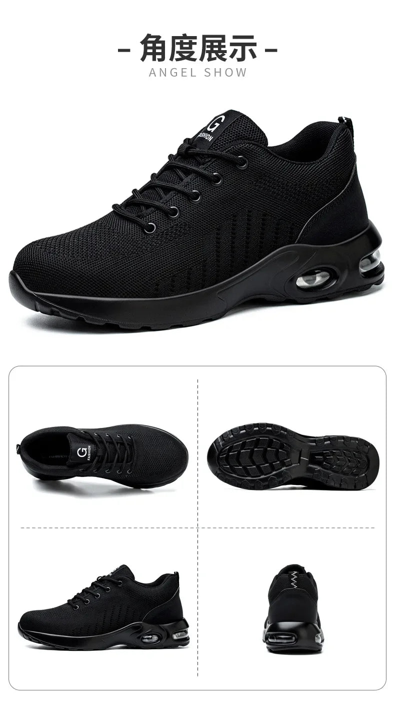 New Styles Men Safety Boots with Steel Toe Cap Anti-smash Work Sneakers Safety Shoes Men Indestructible Work Boots Hiking Shoes