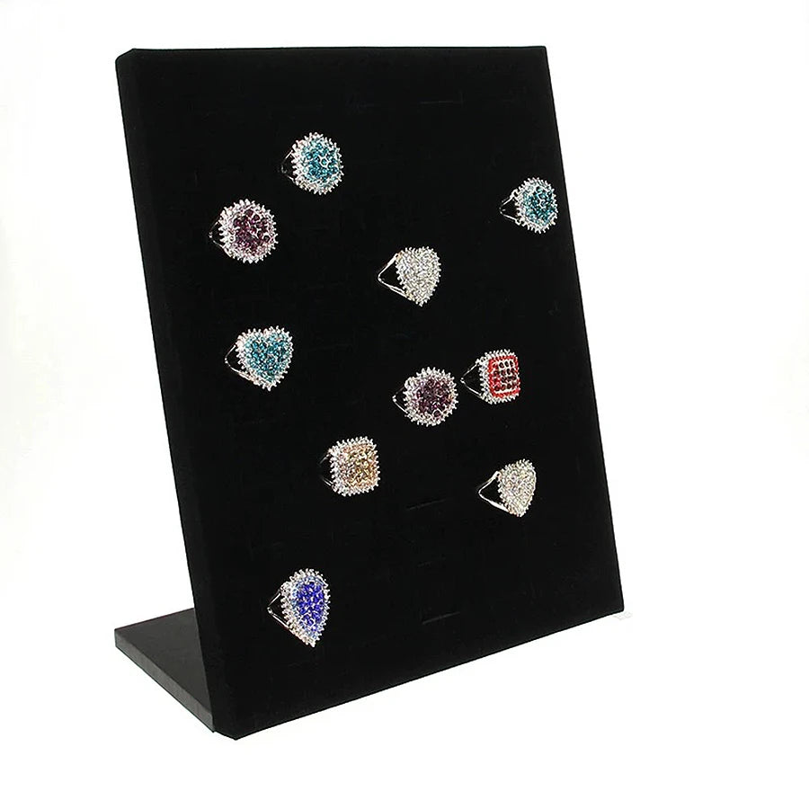 1pc, 50-ring display stand, suitable for storing and displaying rings. The color is: black, gray.