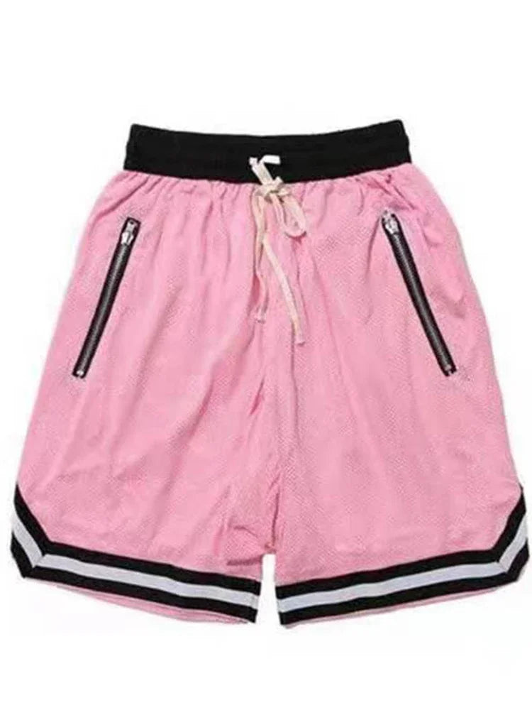 Men's Mesh Sports Track Shorts Summer Basketball Fitness Running Breathable Short Pants Loose Muscle Training Bermuda Masculina