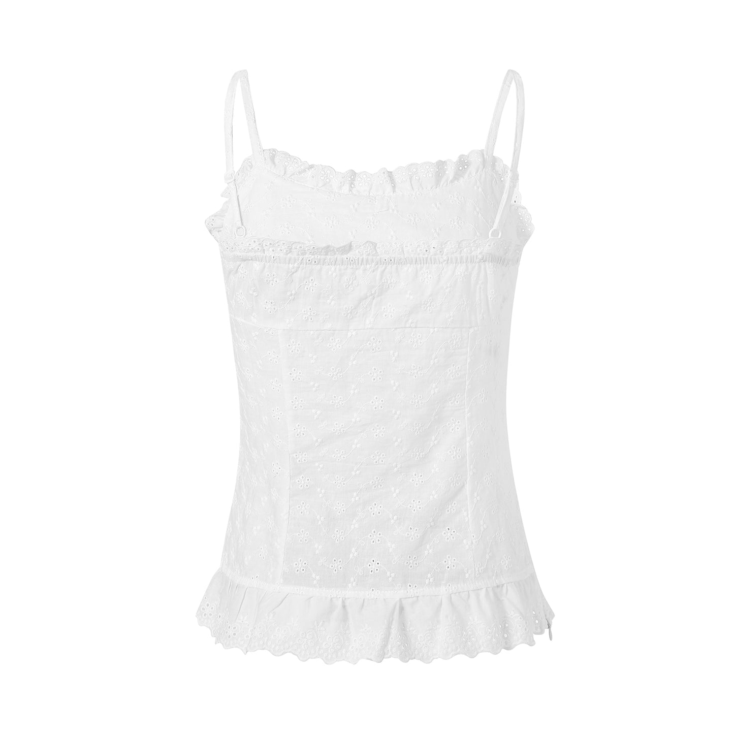 Women Lace White Corset Tank Tops Spaghetti Strap Sleeveless Camisole Tops Y2K Aesthetic Casual Summer Vest Shirts Female