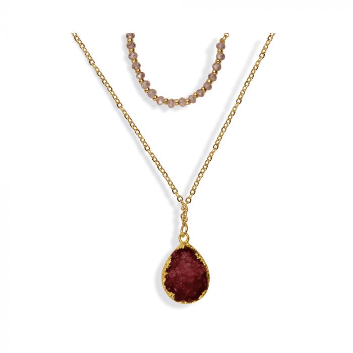Bohemian Dual Layered Druzy Necklace