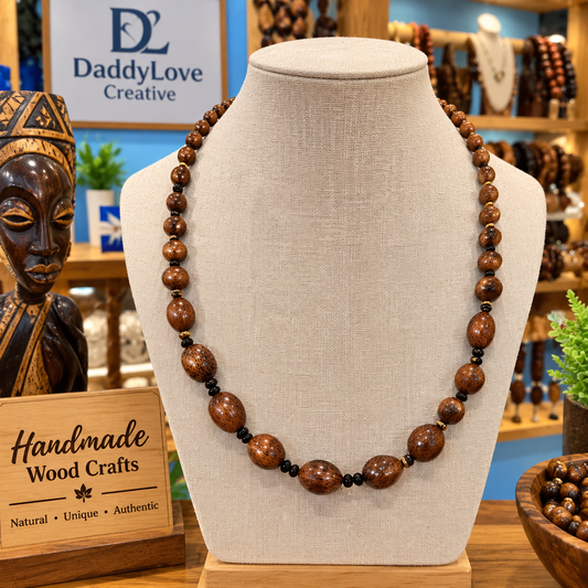 The Heritage - Handmade Palm Wood Beaded Necklace