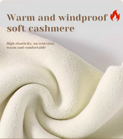 1PC Women's High-Waisted Thermal Leggings with Fashion Leather Logo,Winter fleece-lined thick yoga pants for outdoor wear