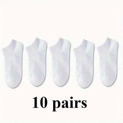 10 Pairs of Black, White, and Gray Socks, Machine Washable and Comfortable, Suitable for Daily Wear with Various Types of Shoes