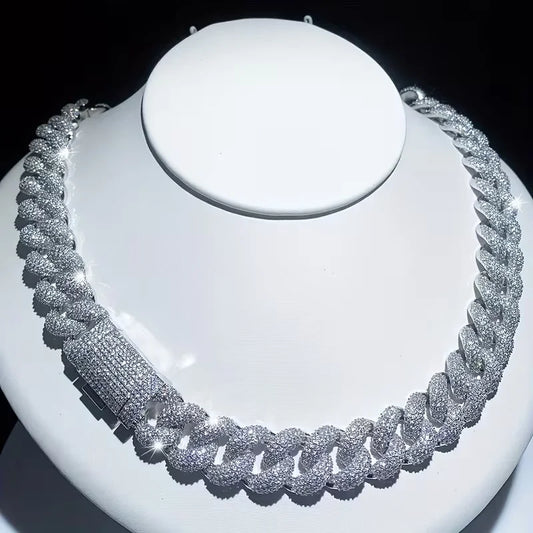 1PC Men's Heavy-Duty 16mm Thick Cuban Chain Necklace - Bubble Chain Jewelry Cuban Link for Boyfriend Christmas Gift