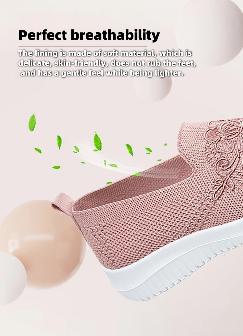 Women's breathable hollow flat shoes, shallow mouth flower solid color mesh shoes, fashionable lazy shoes