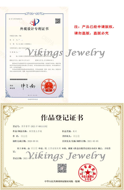 Viking Ouroboros vintage punk bracelet for men stainless steel fashion Jewelry hippop street culture