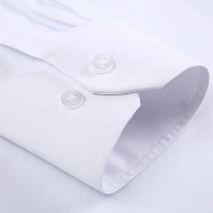 Men's Classic Long Sleeve Standard-fit Dress Shirts Formal Business Social Simple Basic Design White Work Office Casual Shirt