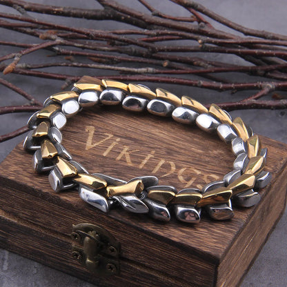 Viking Ouroboros vintage punk bracelet for men stainless steel fashion Jewelry hippop street culture