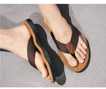 2021 Summer Men Flip Flops Beach Sandals Anti-slip High Quality Men Shoes Trendy Men Beach Slipper Big Size 45