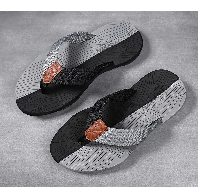 2021 Summer Men Flip Flops Beach Sandals Anti-slip High Quality Men Shoes Trendy Men Beach Slipper Big Size 45