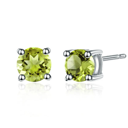 Gem's Ballet 5mm 1.28Ct Round Natural Red Garnet Gemstone Stud Earrings Genuine 925 Sterling Silver Fashion Jewelry for Women