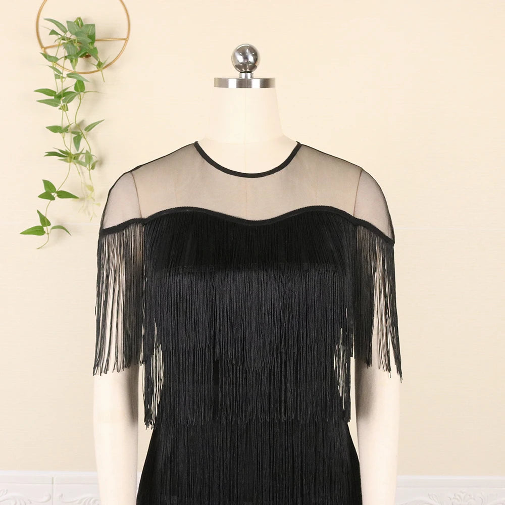 Women Black Plus Size Dress Patchwork Mesh See Through Party Celebrate Event Tight Summer Bodycon Sexy Prom Occasion Robes New