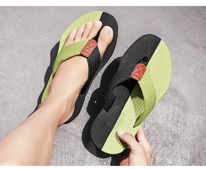 2021 Summer Men Flip Flops Beach Sandals Anti-slip High Quality Men Shoes Trendy Men Beach Slipper Big Size 45