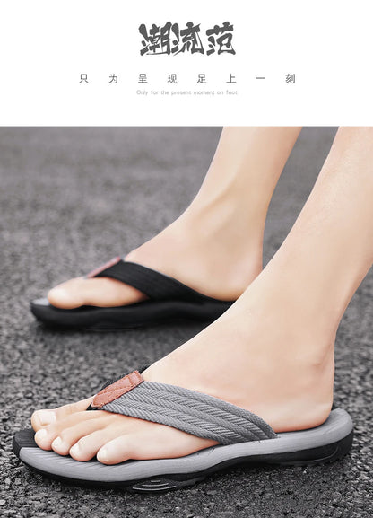 2021 Summer Men Flip Flops Beach Sandals Anti-slip High Quality Men Shoes Trendy Men Beach Slipper Big Size 45