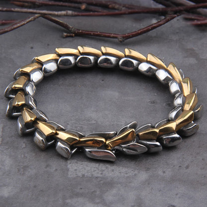 Viking Ouroboros vintage punk bracelet for men stainless steel fashion Jewelry hippop street culture