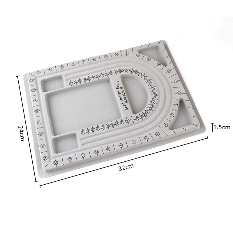 Louleur Flocked Bead Board For Bracelet Necklace Tray Beading Accessories Measuring Tools Crafts For Jewelry Making DIY