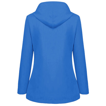 Women Solid Rain Jacket Outdoor Plus Size Waterproof Hooded Raincoat Windproof New Warm Jacket Windproof Outdoor Chaqueta
