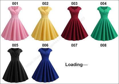 Summer Dress Women Hepburn Vintage Rockabilly Pin Up Dress Robe Femme Casual Retro Elegant Party Midi Sundress Jurken