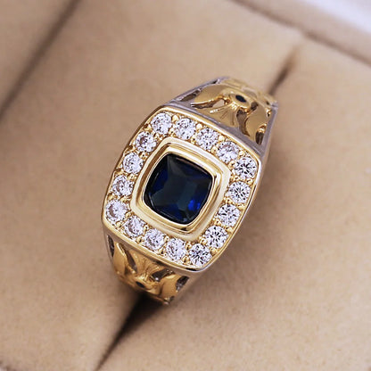 CAOSHI Luxury Classic Style Square Shape Rings for Men Gorgeous Eternity Jewelry Wedding Anniversary Gift for Couples Wholesale
