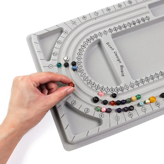 Louleur Flocked Bead Board For Bracelet Necklace Tray Beading Accessories Measuring Tools Crafts For Jewelry Making DIY