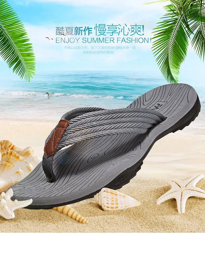 2021 Summer Men Flip Flops Beach Sandals Anti-slip High Quality Men Shoes Trendy Men Beach Slipper Big Size 45