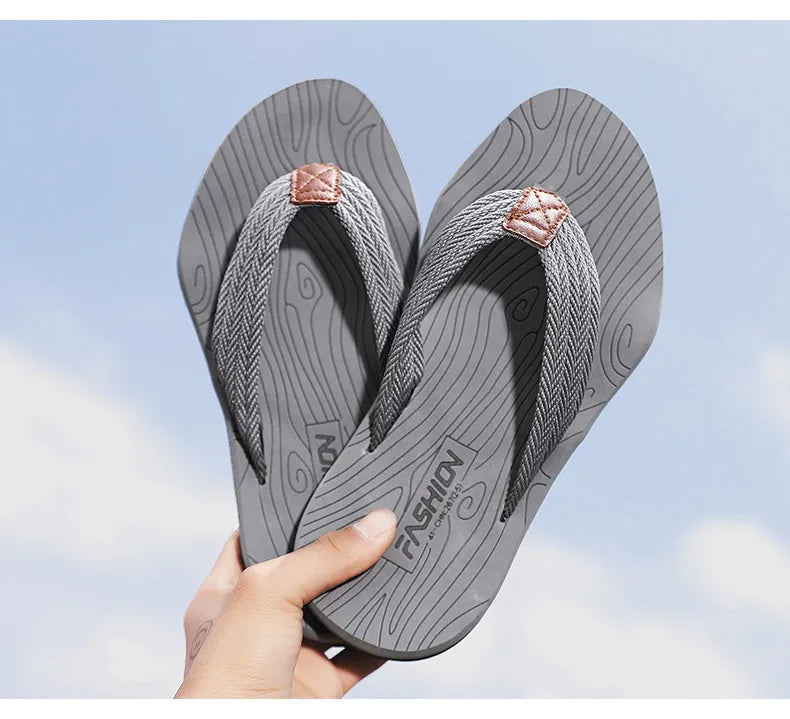2021 Summer Men Flip Flops Beach Sandals Anti-slip High Quality Men Shoes Trendy Men Beach Slipper Big Size 45