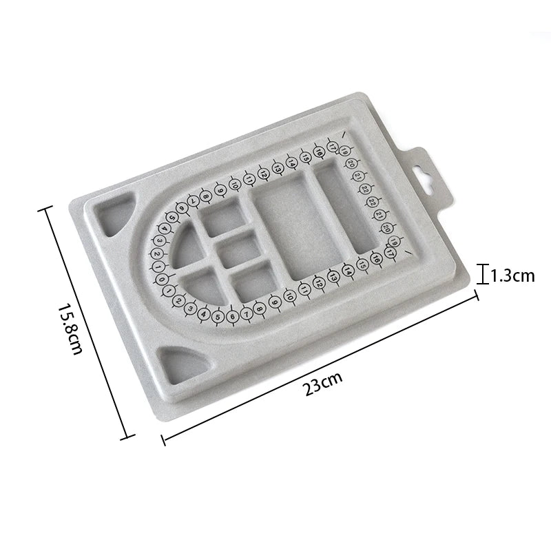 Louleur Flocked Bead Board For Bracelet Necklace Tray Beading Accessories Measuring Tools Crafts For Jewelry Making DIY