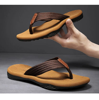 2021 Summer Men Flip Flops Beach Sandals Anti-slip High Quality Men Shoes Trendy Men Beach Slipper Big Size 45