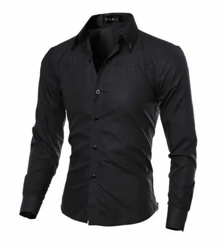 2026 Mens Luxury Casual Formal Shirt Spring Summer Men Slim Fit Business Dress Shirts Male Turn-Down Collar Blouse Men Clothing