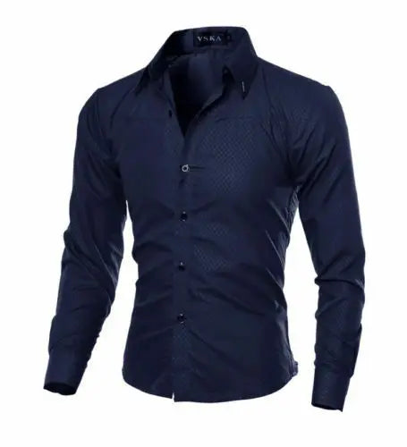 2026 Mens Luxury Casual Formal Shirt Spring Summer Men Slim Fit Business Dress Shirts Male Turn-Down Collar Blouse Men Clothing