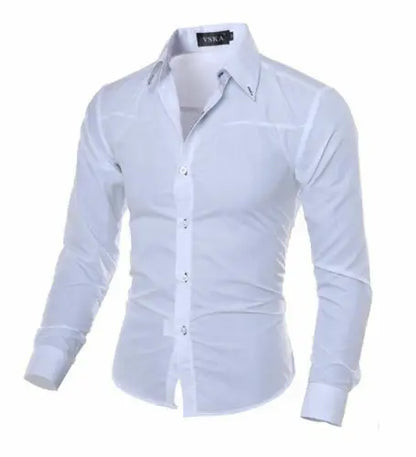 2026 Mens Luxury Casual Formal Shirt Spring Summer Men Slim Fit Business Dress Shirts Male Turn-Down Collar Blouse Men Clothing