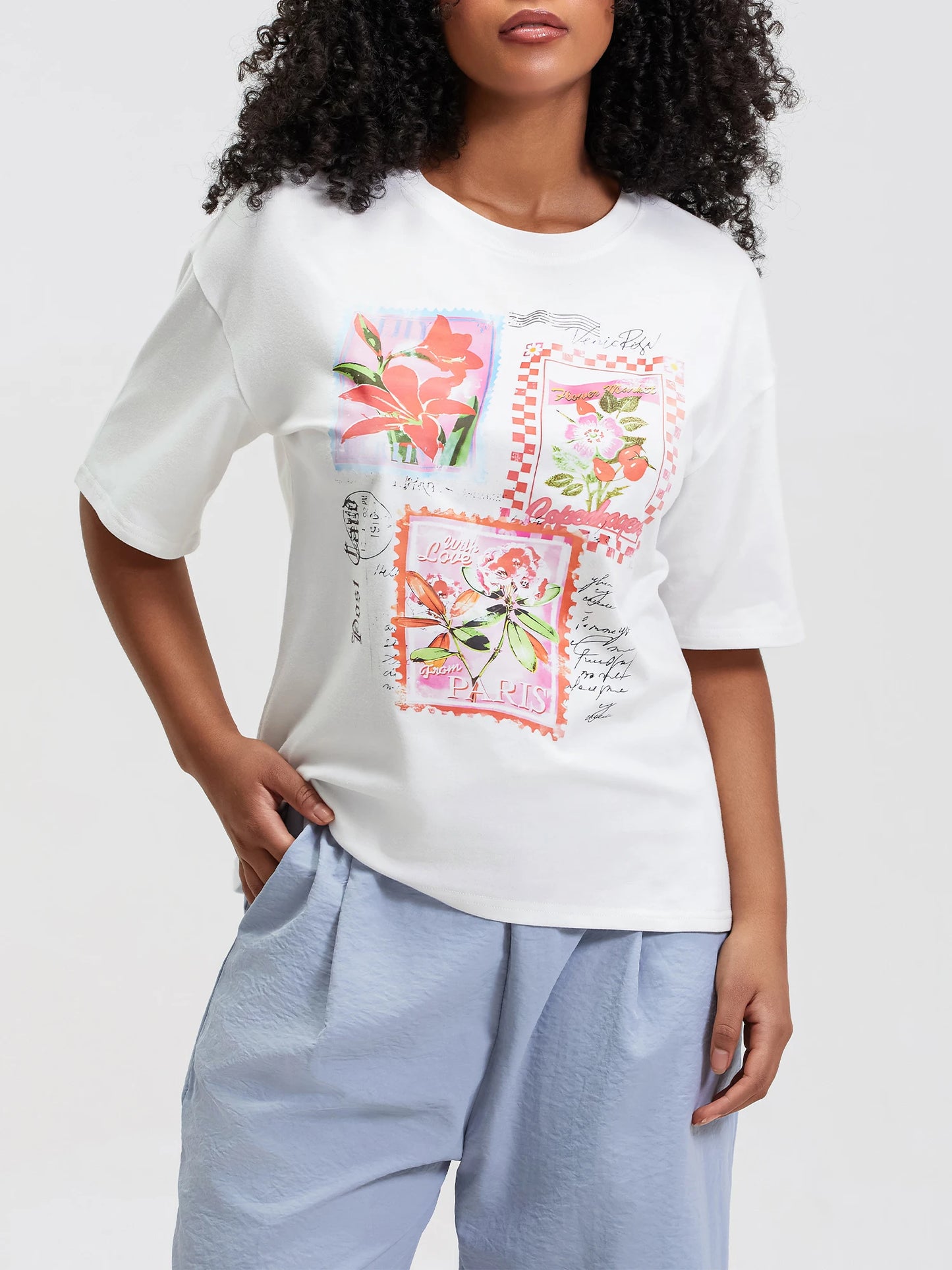 Women Short Sleeve T-Shirts with Cute Animal Print Casual Tops for Summer Round Neck Loose Fit Tee Streetwear Fashion