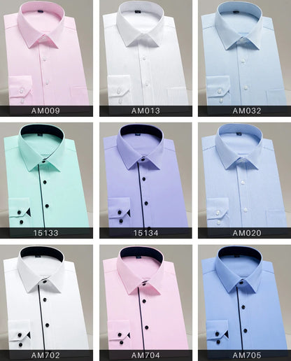 Men's Classic Long Sleeve Standard-fit Dress Shirts Formal Business Social Simple Basic Design White Work Office Casual Shirt