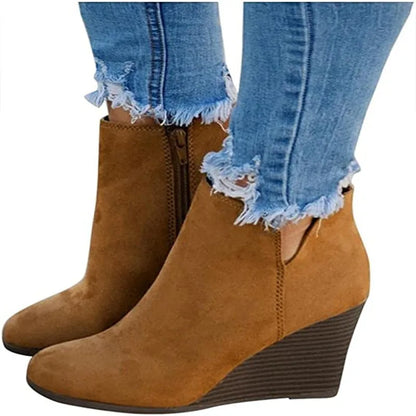 Leopard Ankle Boots Lace Up Footwear Platform High Heels Boots Women Slip On Women Shoes Boots Woman Flat Boots Botas Mujer2023