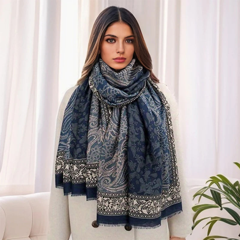 2026 Spring Paisley Pashmina Scarf Shawl Muslim Ramadan Hijabs for Women Autumn Designer Print Female Sunscreen Beach Stoles