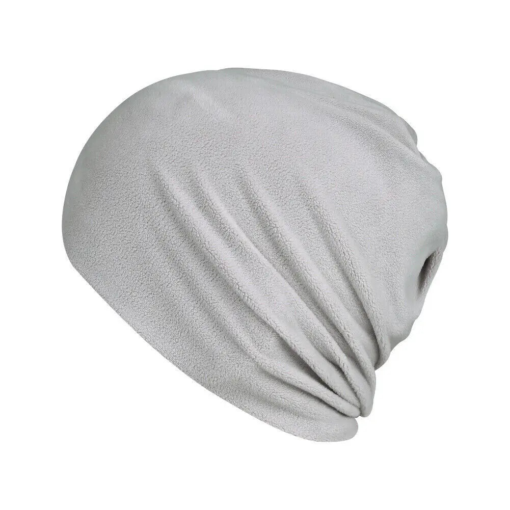 Winter Warmer Ponytail Skull Cap Windproof Thermal Fleece Beanie Hat Running Ski Outdoor Sports Cap with Ear Cover for Men Women