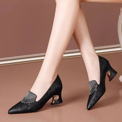 Cresfimix Lady Cute Silver High Quality Spring Slip on High Heel Shoes Women Golden Comfortable Shoes Mujer Tacones Altos E5052
